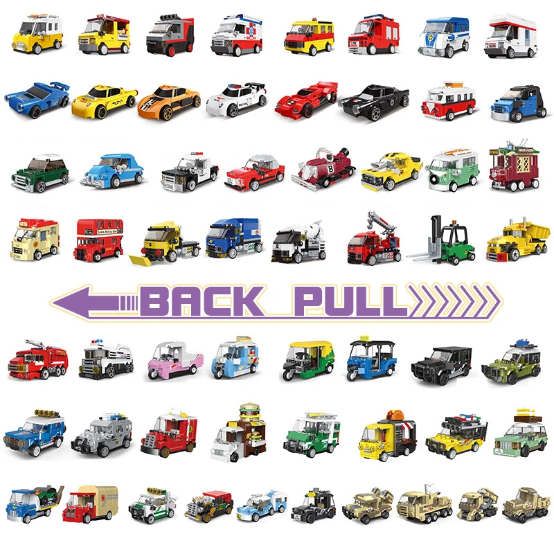 Juego de construcción Vehicles City: camión, ambulancia y policía