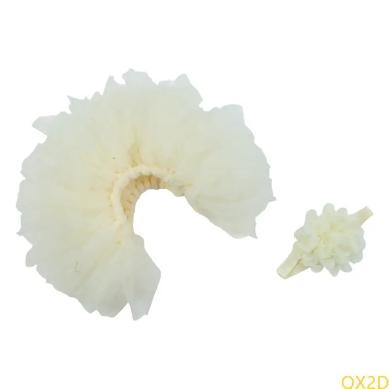 Vestido corto con diadema para sesión de fotografía bebé - imagen 2