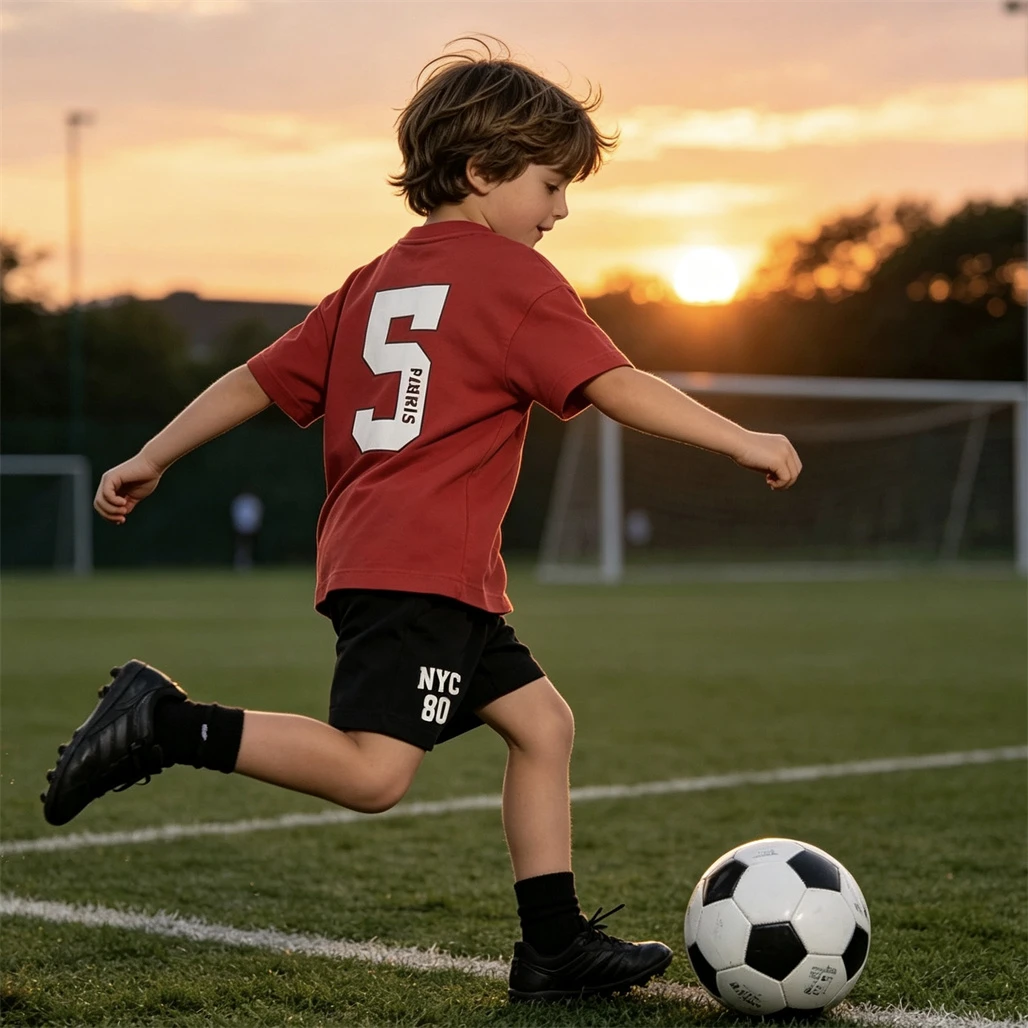 Conjunto de verano niños manga corta camiseta y pantalón corto - imagen 2