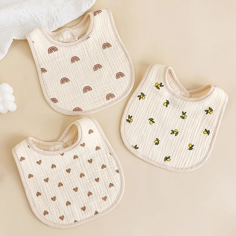 Babero de algodón suave para bebé con estampado infantil adorable - imagen 5