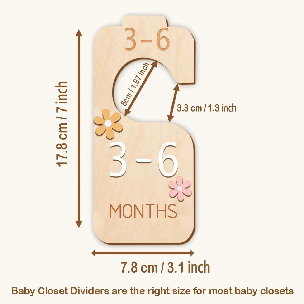 Divisor de tallas para armario infantil madera - imagen 3