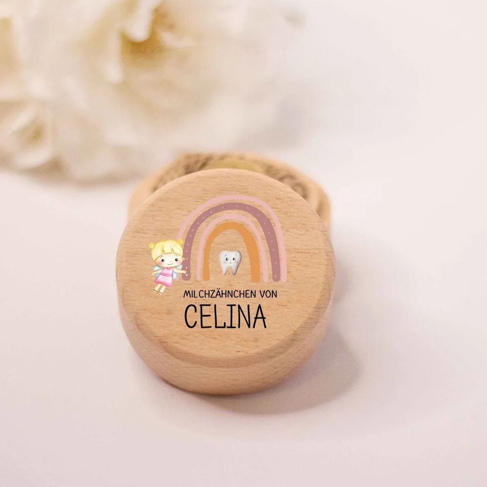 Caja de dientes de madera con grabado láser