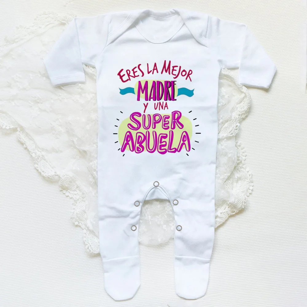 Traje de dormir blanco unisex para recién nacido, algodón suave - imagen 2