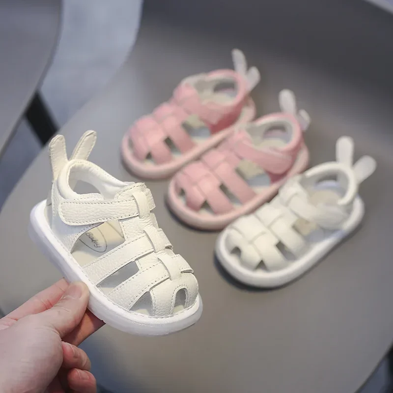 Sandalias de piel para bebé – Suela blanda antideslizante de verano - imagen 2