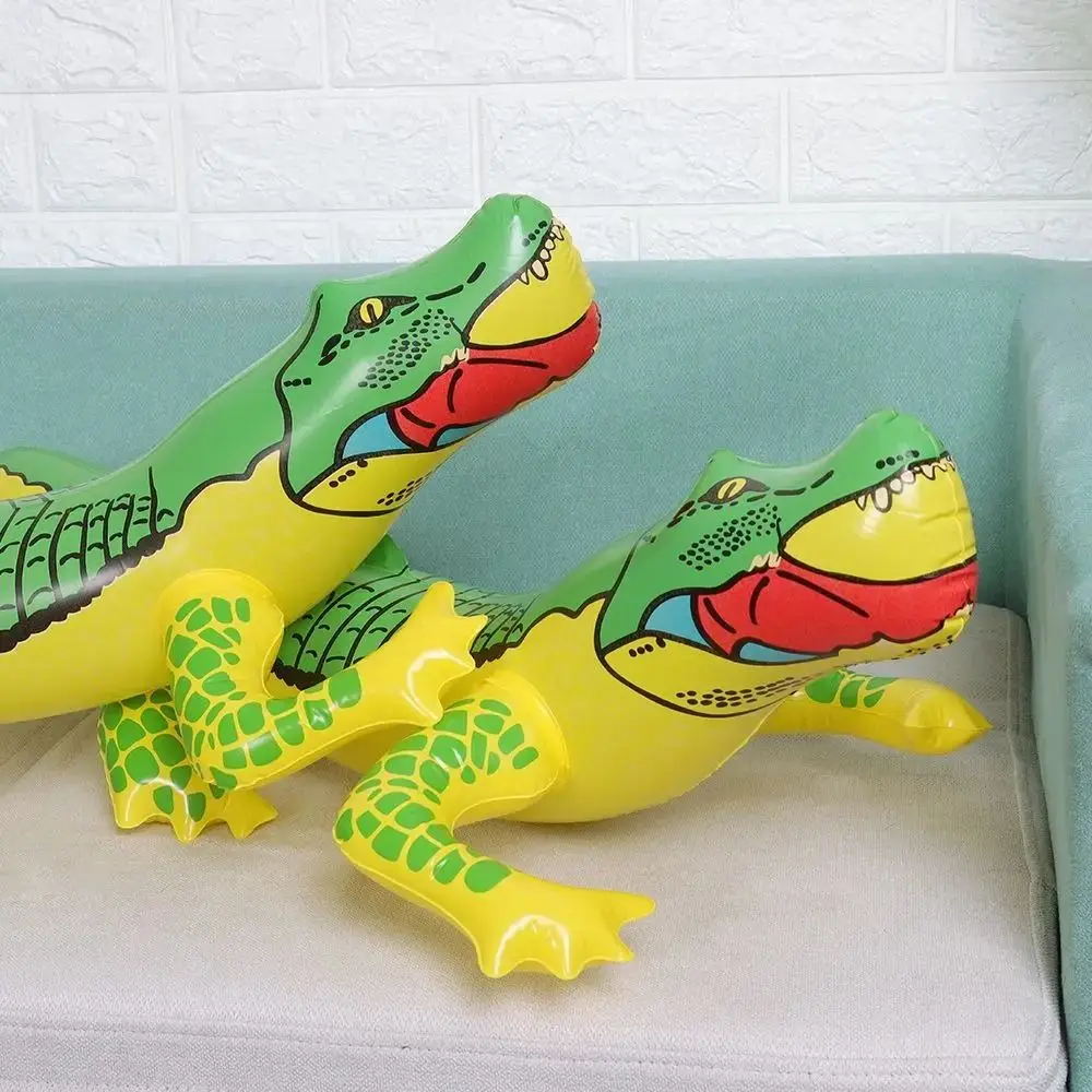 Cocodrilo inflable de PVC para baño, juguete acuático flotante
