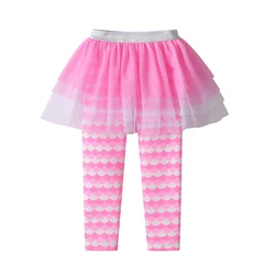 Falda pantalón rayada elástica de punto para niña