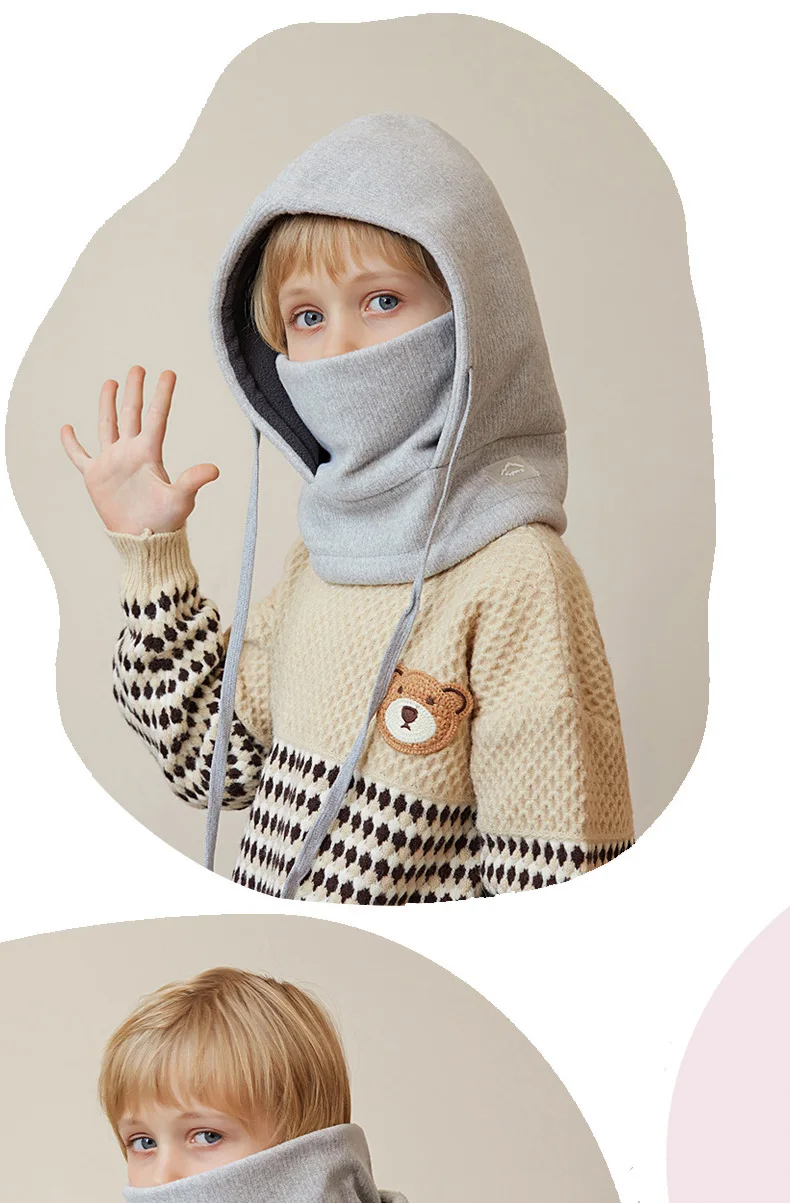 Niños con gorro de invierno completo con orejeras