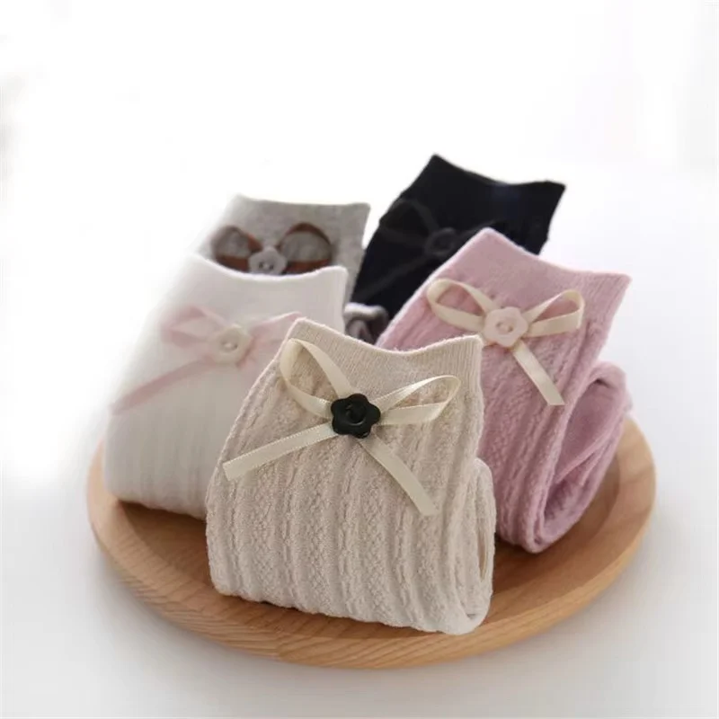 Calcetines altos de algodón liso para niños – Primavera/Otoño - imagen 3