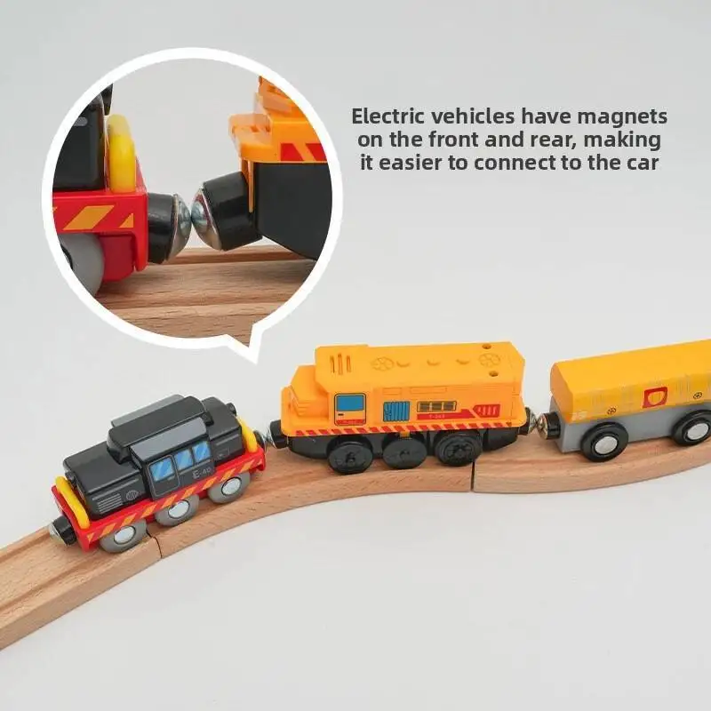 Tren eléctrico T263 de juguete con vías de madera magnético - imagen 4