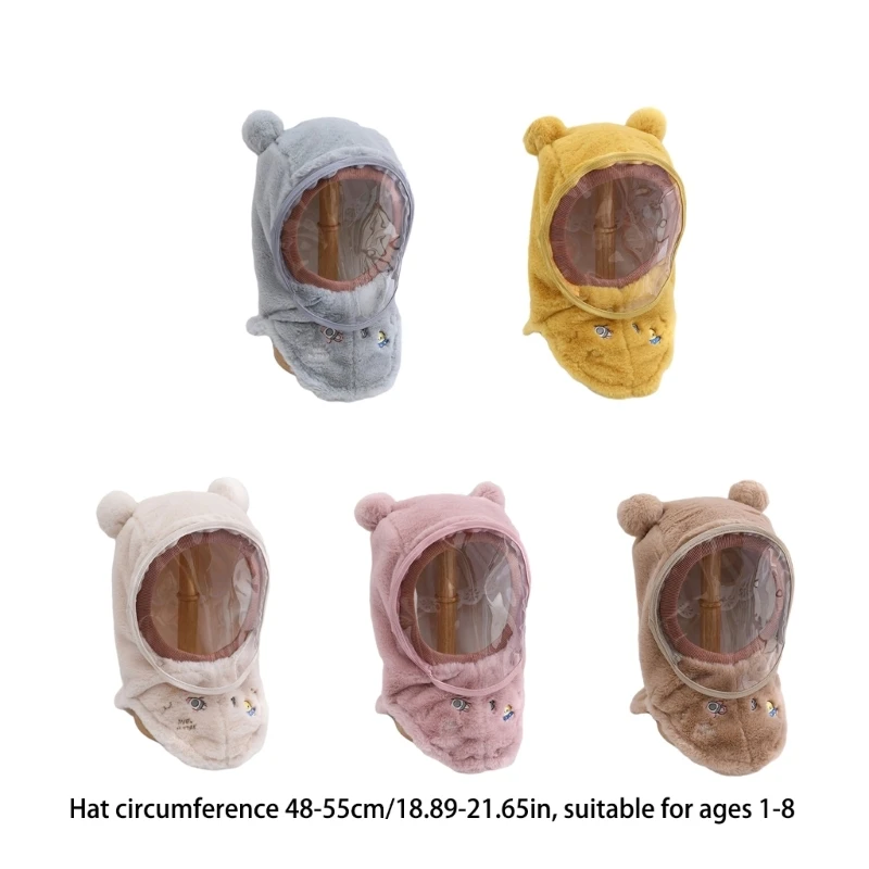Vista del protector facial y ajuste para niños