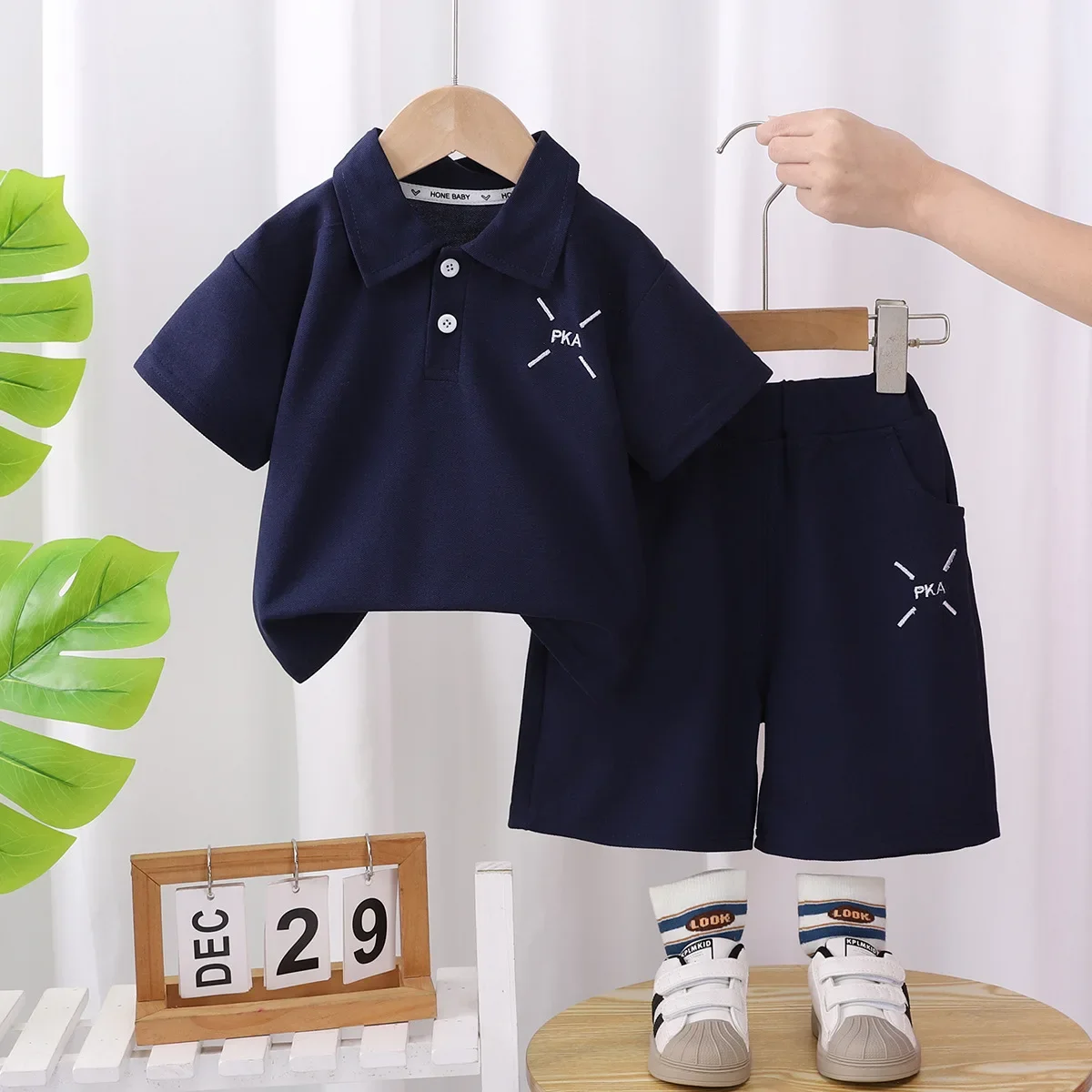 Conjunto de verano para bebé niño con camiseta de algodón y shorts - imagen 4