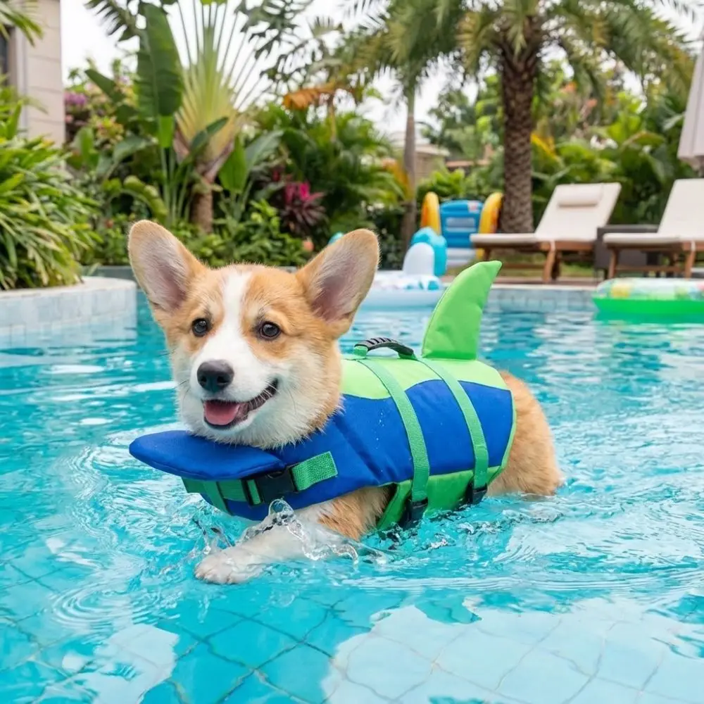 Chaleco salvavidas tiburón para perros, alta visibilidad ajustable - imagen 3