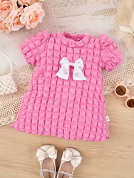 Vestido de princesa para niña con falda y mangas burbuja – Verano