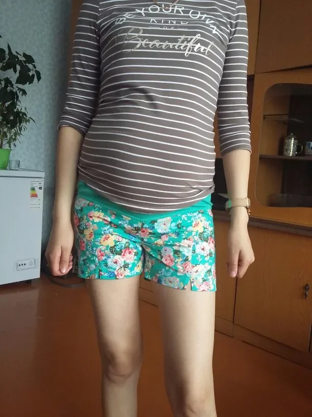 Pantalones cortos de maternidad de algodón ultraligero elegante verano - imagen 4