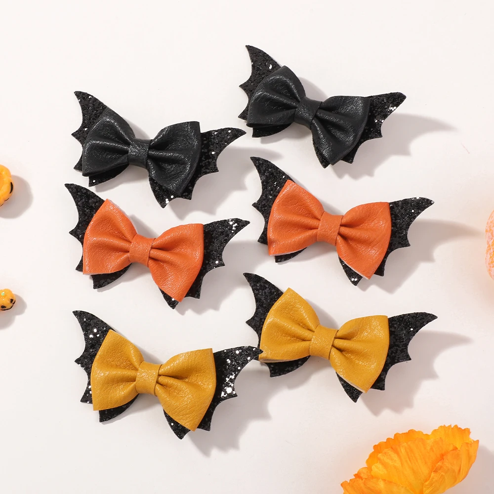 Clips de pelo Halloween con lazo murciélago para niña - imagen 3