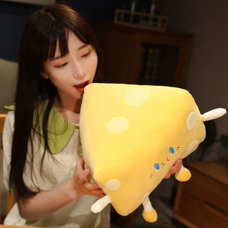 Peluche queso infantil – Cojín suave y divertido para niños