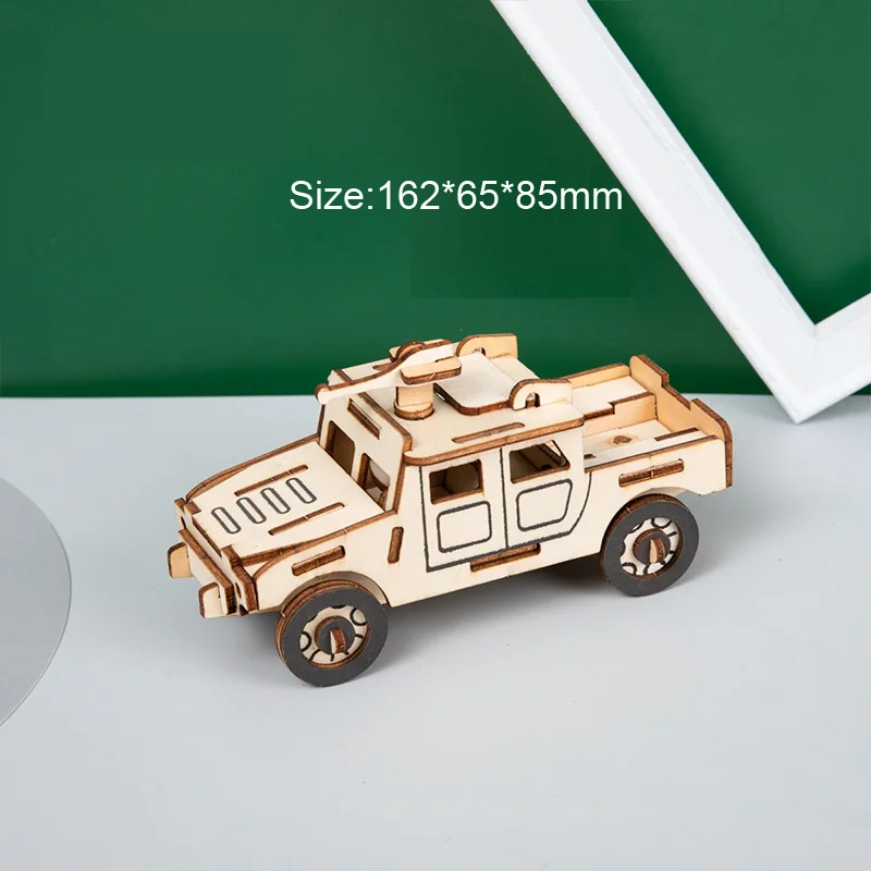 Puzle 3D moto de madera artesanal para niños - imagen 5