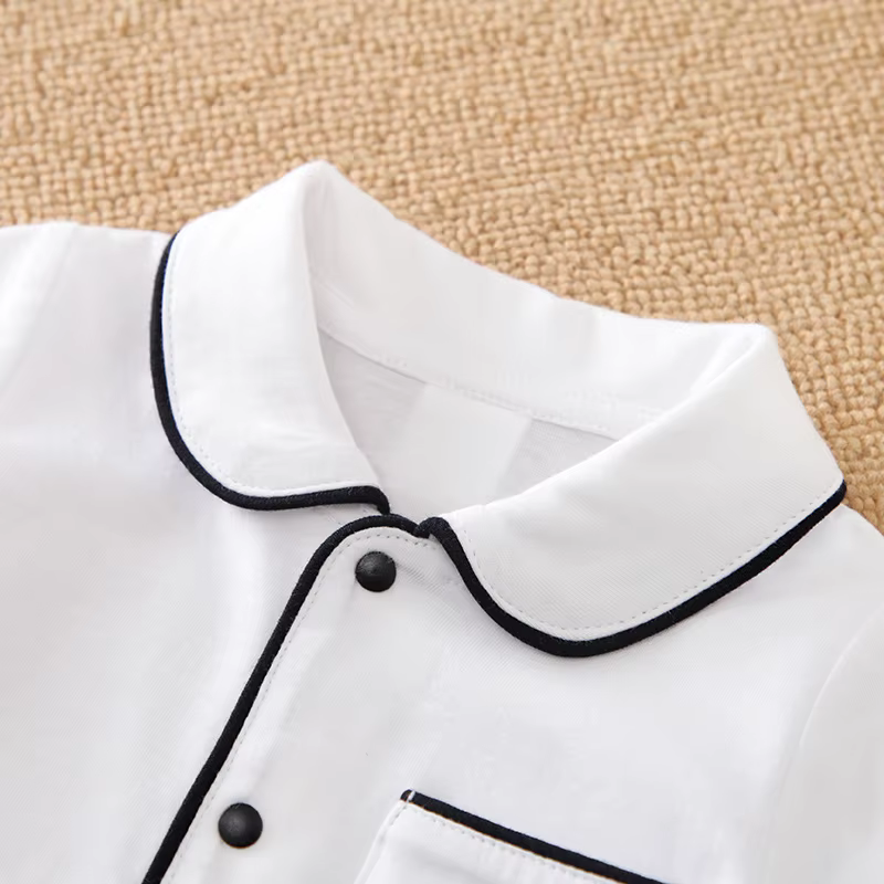 Pijama mono de algodón blanco, manga corta, para recién nacidos - imagen 5