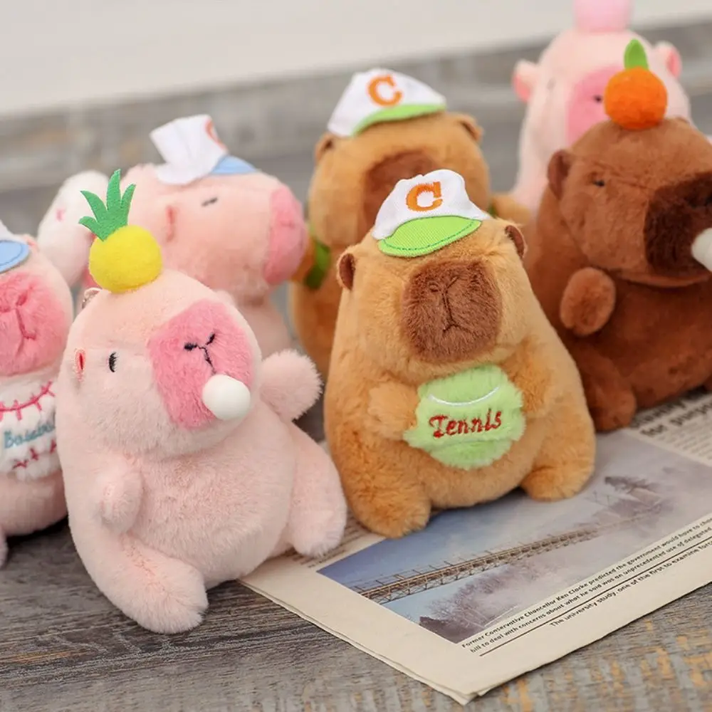 Capibara de peluche multicolor - Juguete suave y llavero colgante - imagen 2