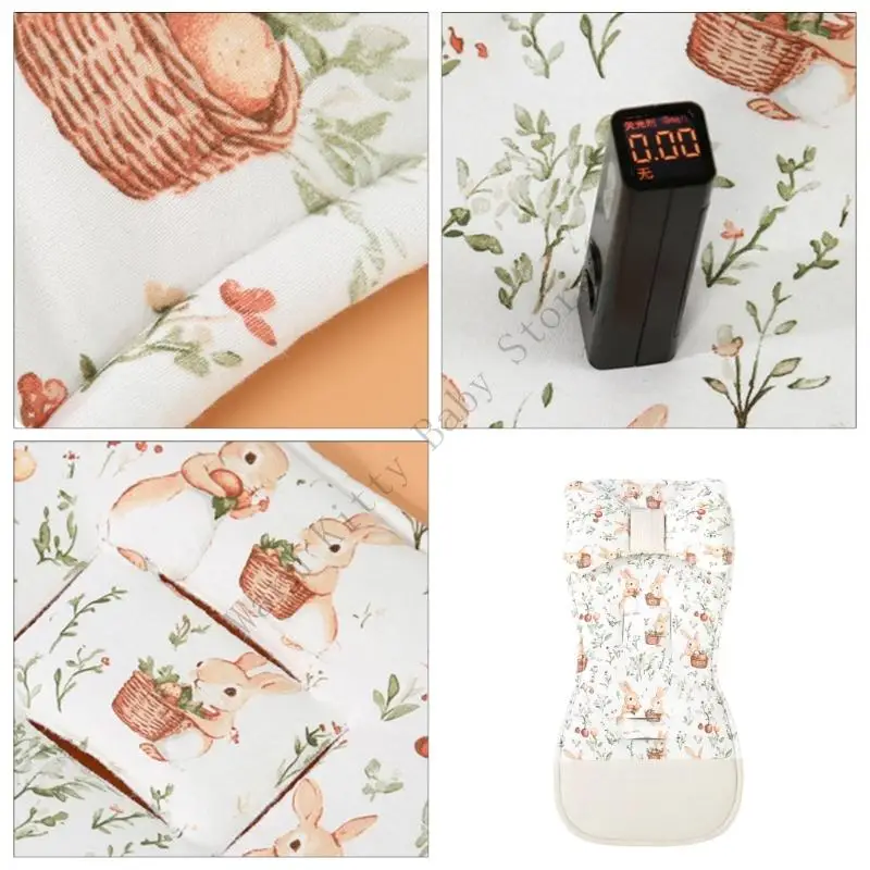 Cojín para cochecito de algodón con funda doble y estampado suave