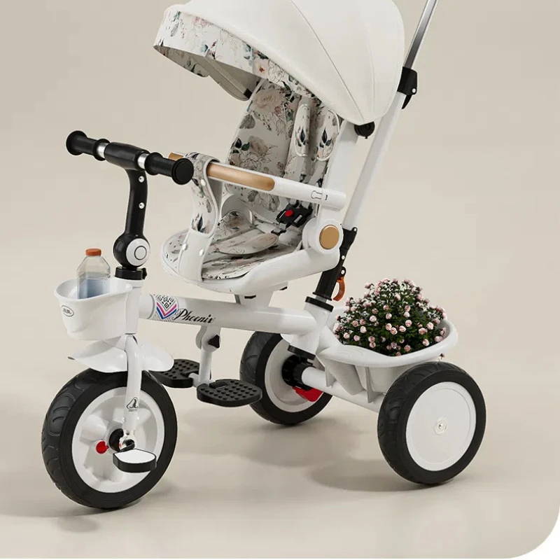 Cochecito bebé triciclo reclinable plegable con asiento reversible - imagen 4