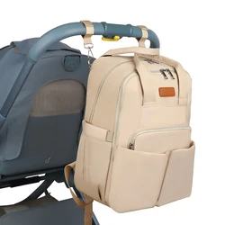 Bolsa de pañales estilo mochila minimalista con multibolsillos