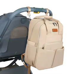 Bolsa de pañales estilo mochila minimalista con multibolsillos