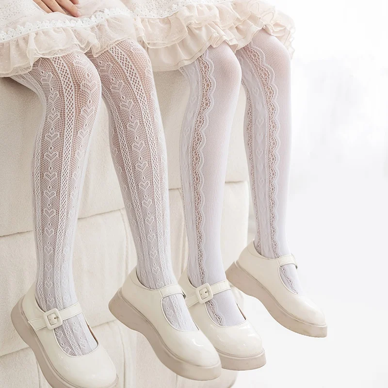 Medias de ballet para niña con lazo floral ondulado - imagen 5