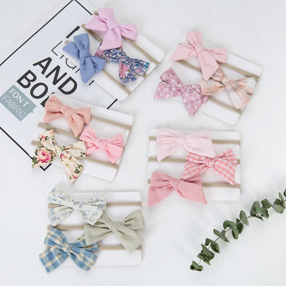 Diademas de tela con lazo en diversos colores y diseños