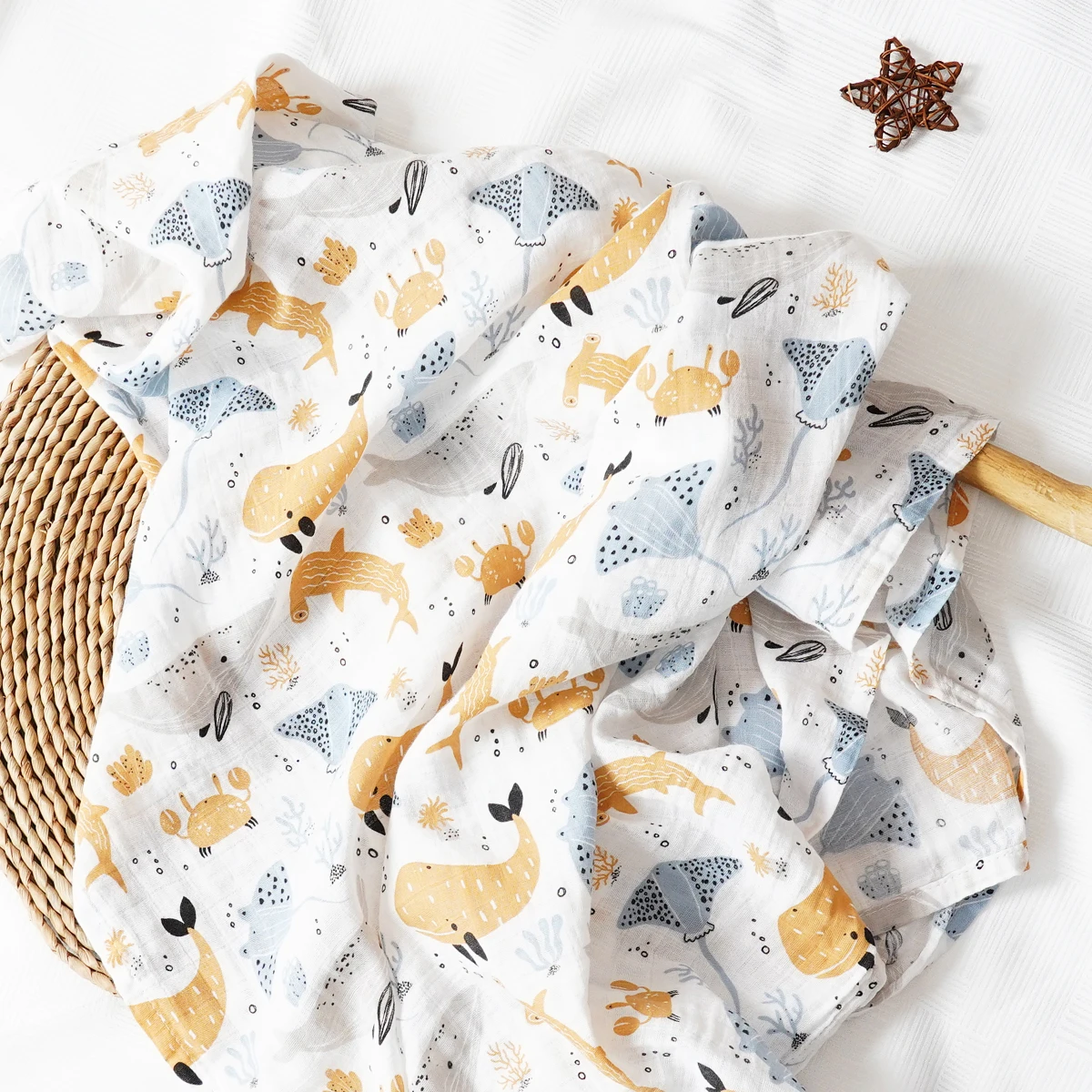 Manta de muselina para bebé recién nacido – Algodón 100% - imagen 3