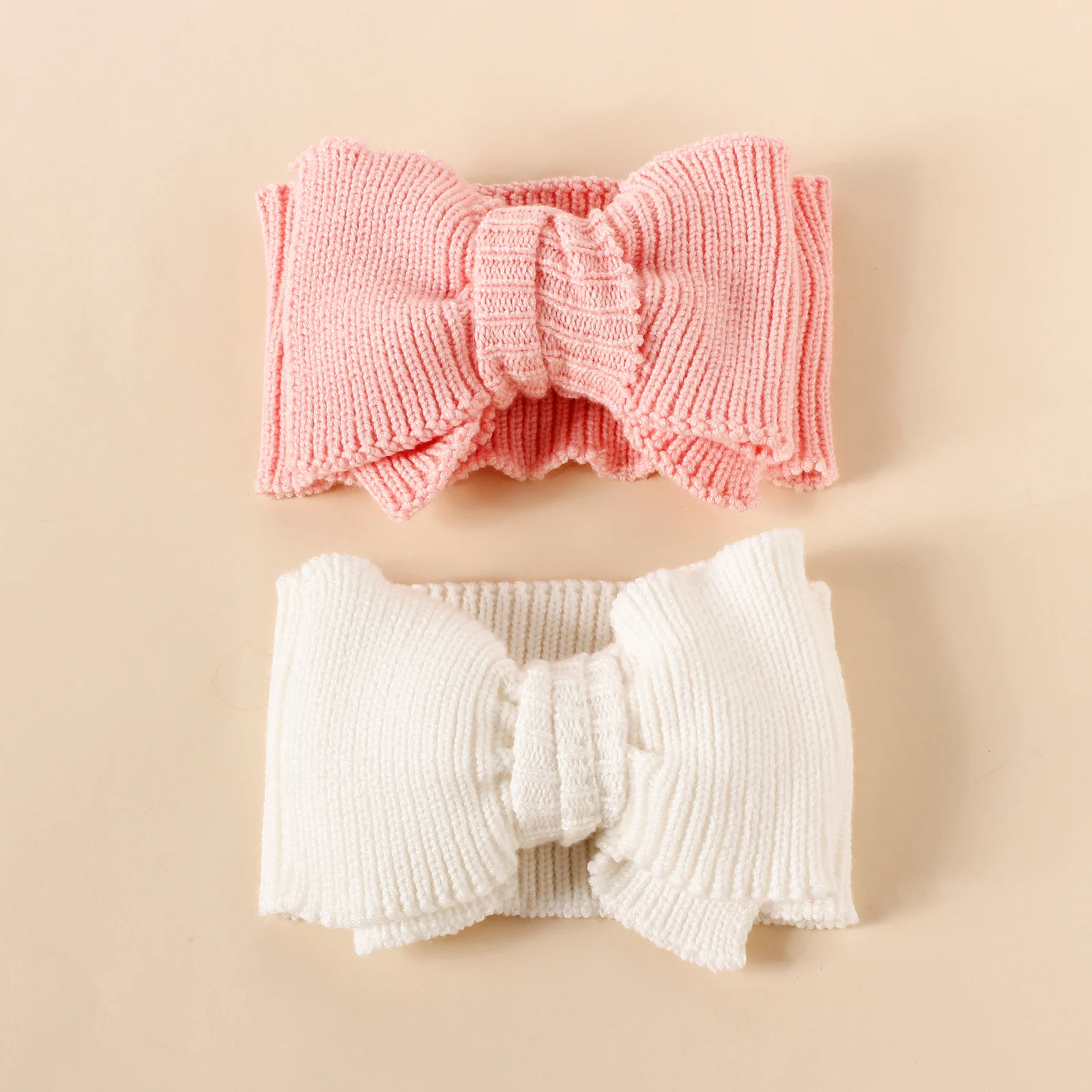 Diadema bebé de crochet con nudo superior y turbante cálido - imagen 4