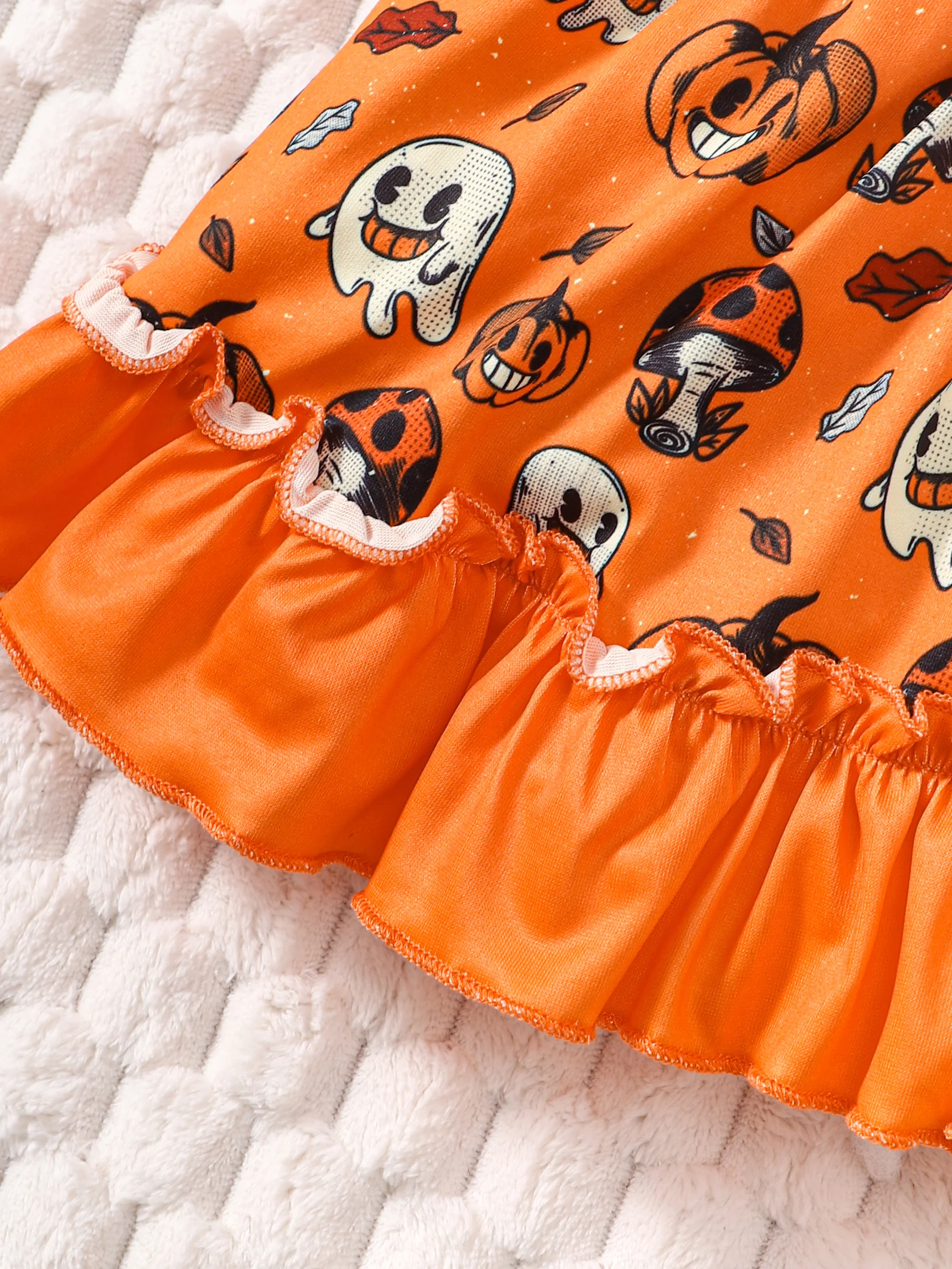 Disfraz Halloween niña: vestido sin mangas cuello calabaza y diadema - imagen 2
