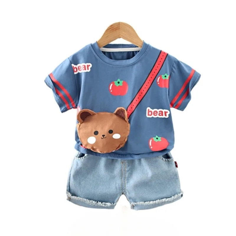 Conjunto de verano para bebé: camiseta con dibujos y pantalón corto