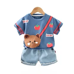Conjunto de verano para bebé: camiseta con dibujos y pantalón corto