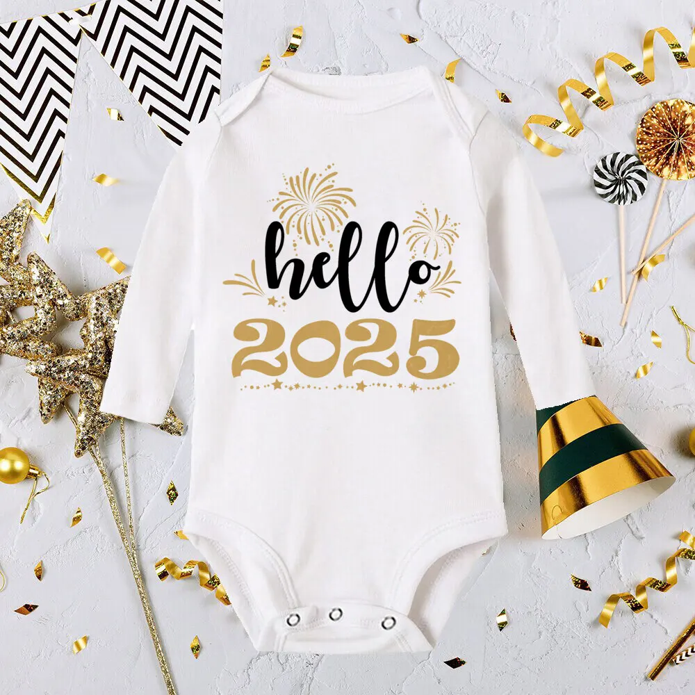 Body bebé Hello 2025 de manga larga para Año Nuevo - imagen 5