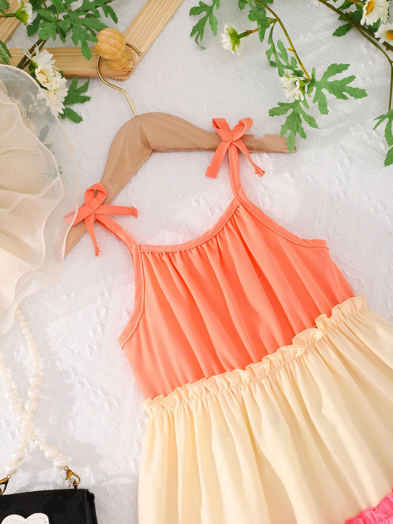 Vestido de verano largo para niña estilo deslizante de playa - imagen 2