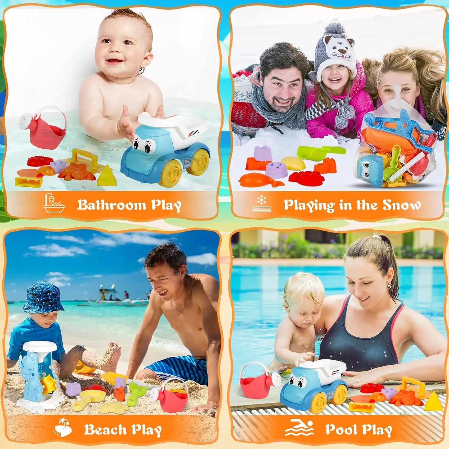 Juguetes de playa para niños: cubo, pala y rastrillo - imagen 4
