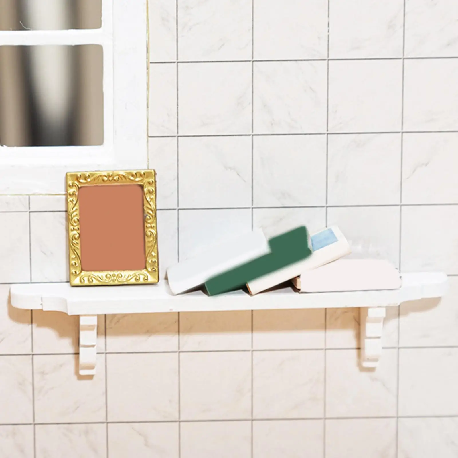 Estante de pared para casa de muñecas de madera para baño y cocina - imagen 4