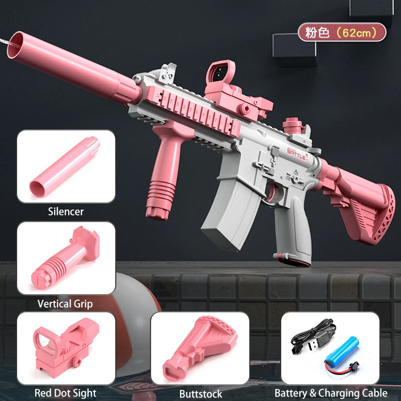 Pistola de agua M416 totalmente automática para verano, exterior - imagen 3