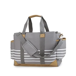 Bolsa de pañales gran capacidad a rayas, bolso mamá