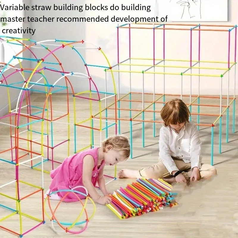 Detalle de tubos finos de Straw Builder Toys