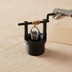 Pozo de agua vintage para casa de muñecas, juego de simulación