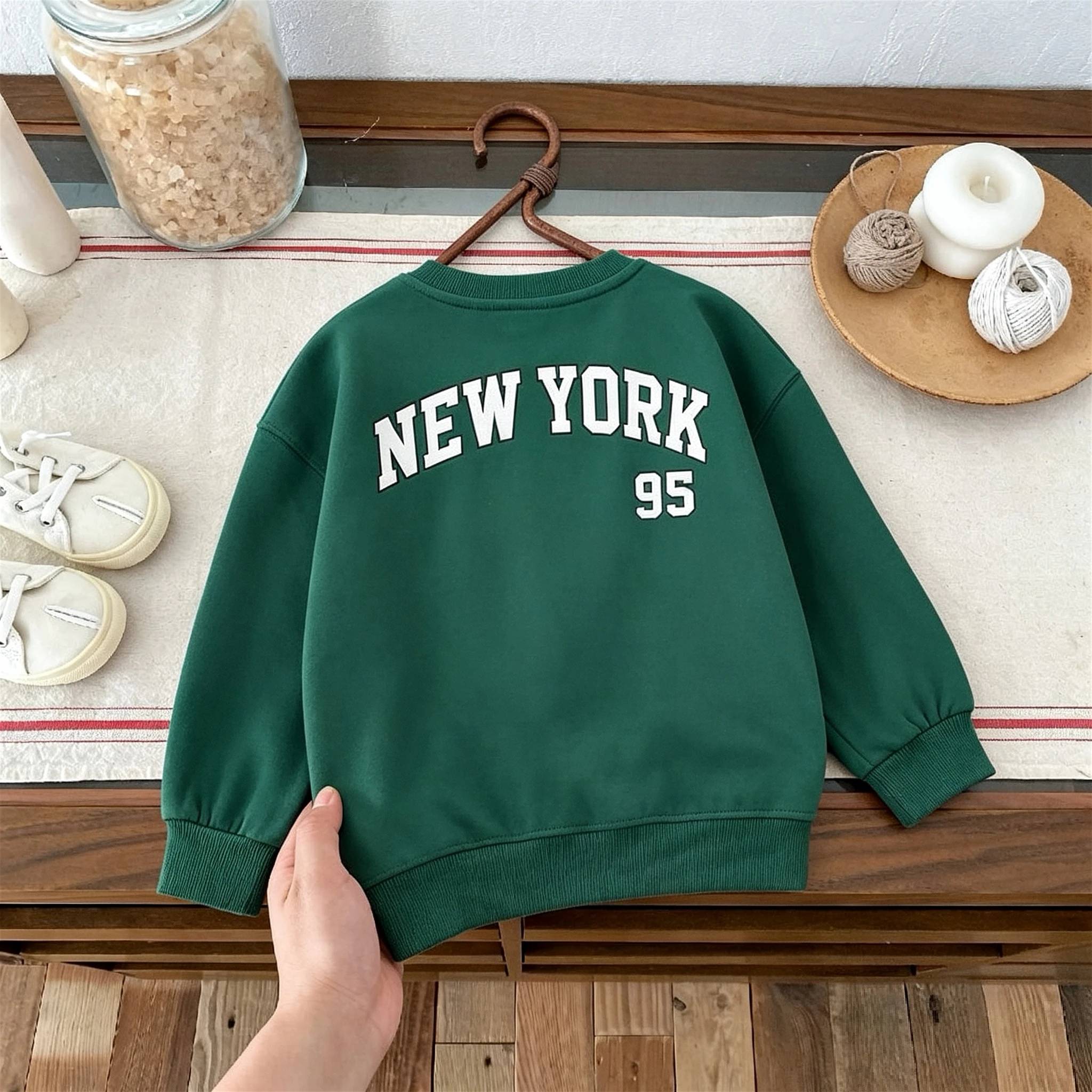 Sudadera con capucha de algodón para niños estampado otoñal - imagen 4