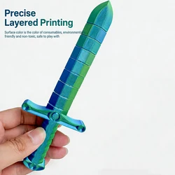 Espada deformable plegable impresa en 3D con articulaciones
