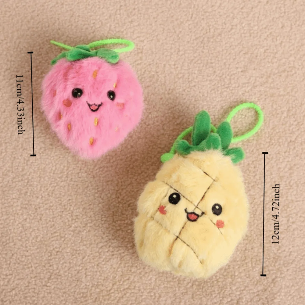 Peluche de fresa y piña súper suave para colgar en bolso decoración - imagen 4