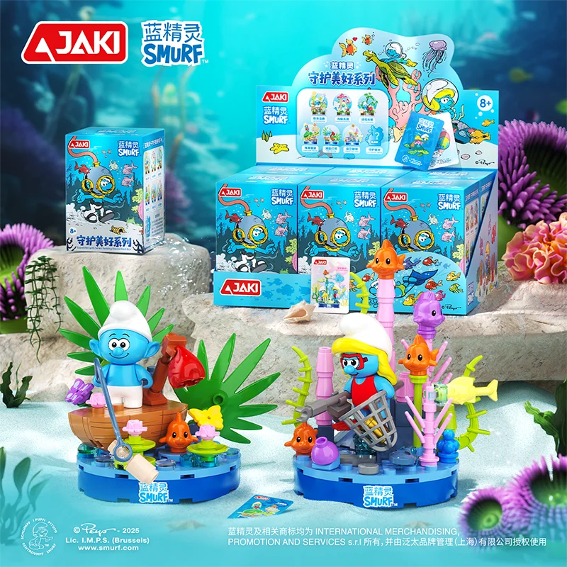 Smurfs bloques de construcción paisaje oceánico natural, caja sorpresa