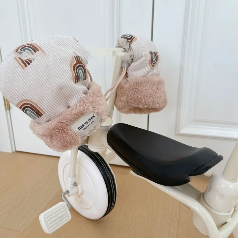Guantes de bicicleta para niños con forro polar y orejeras integradas