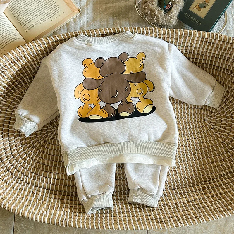 MILANCEL Conjunto sudadera con capucha bebé oso dibujos animados - imagen 4