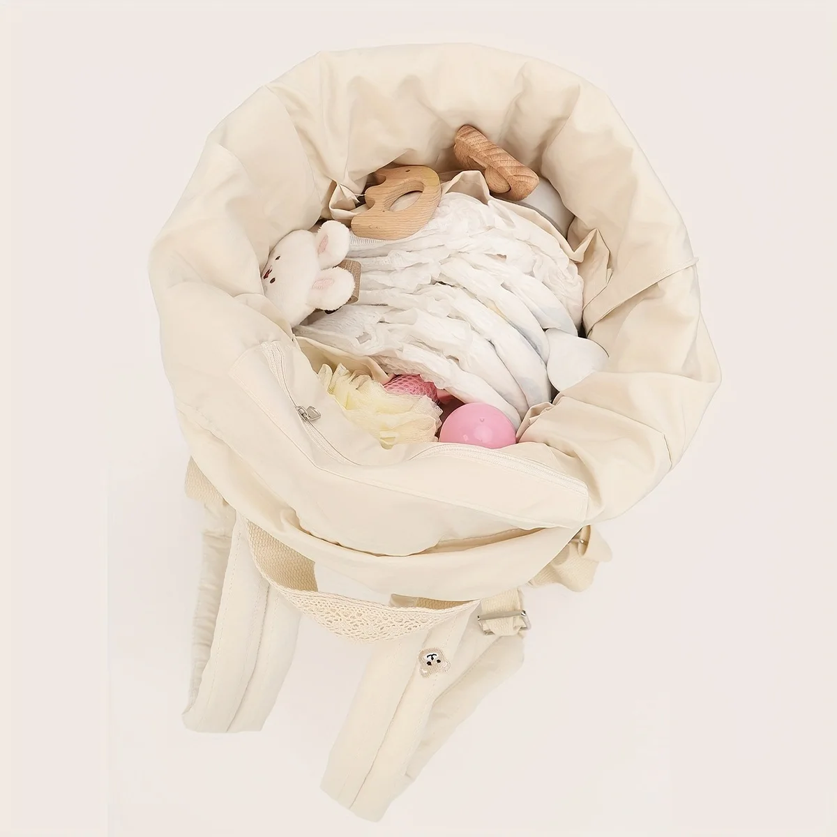 Bolsa de pañales portátil mochila maternidad con oso y gran capacidad - imagen 5