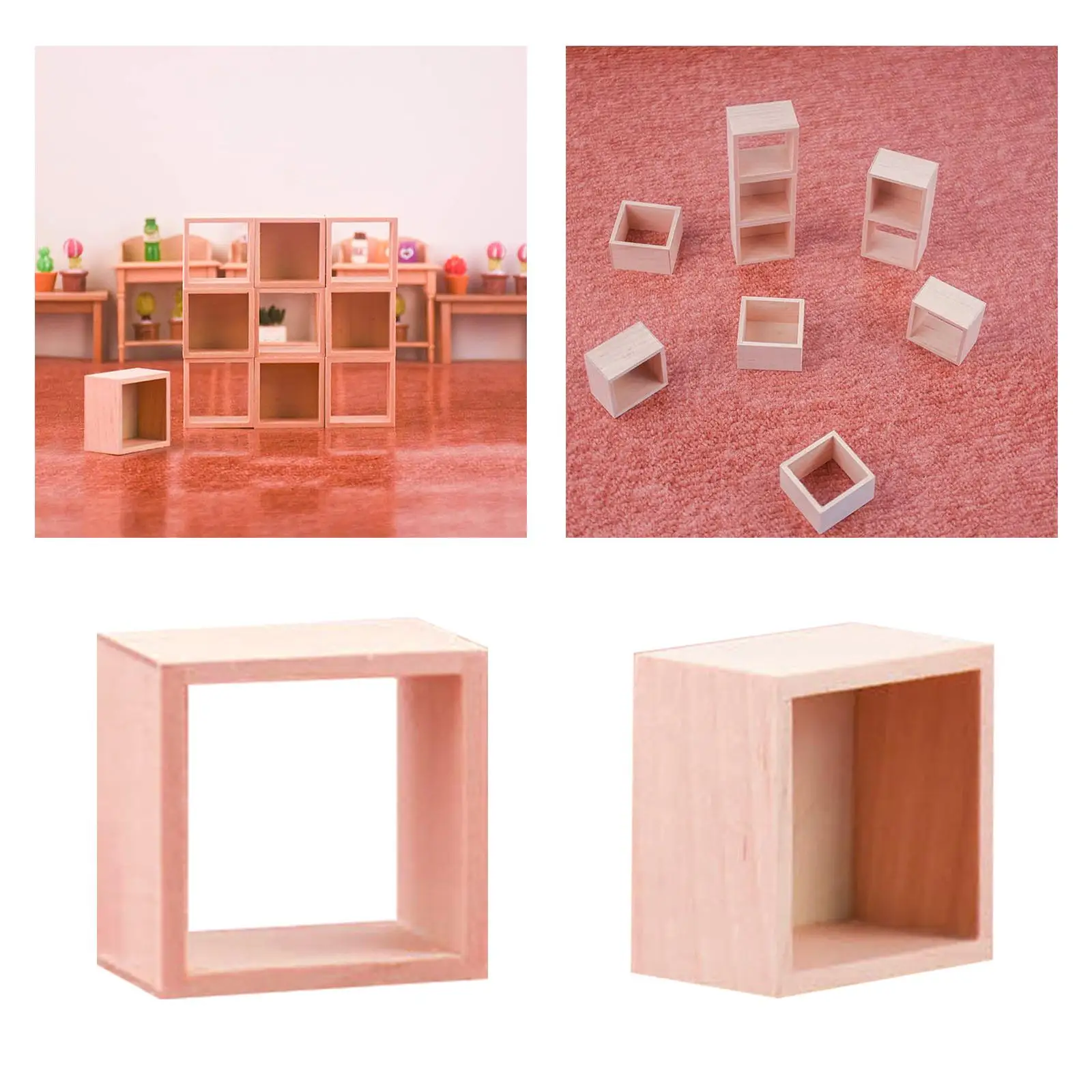 Estantería de pared para casa de muñecas con estantes de rejilla - imagen 3